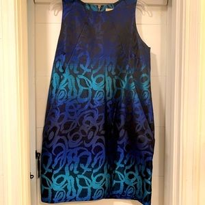 EUC MICHAEL Michael Kors metallic jacquard shift dress 14